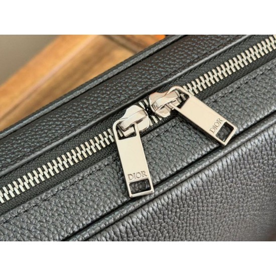 Repliche Borsa tote Dior CD Icon Uomo con cerniera nera Imitazioni False Online