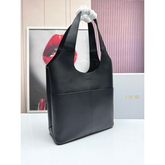 Repliche borsa tote Dior Privé Icons Uomo nera in pelle di vitello Imitazioni False Online