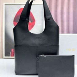 Repliche borsa tote Dior Privé Icons Uomo nera in pelle di vitello Imitazioni False Online