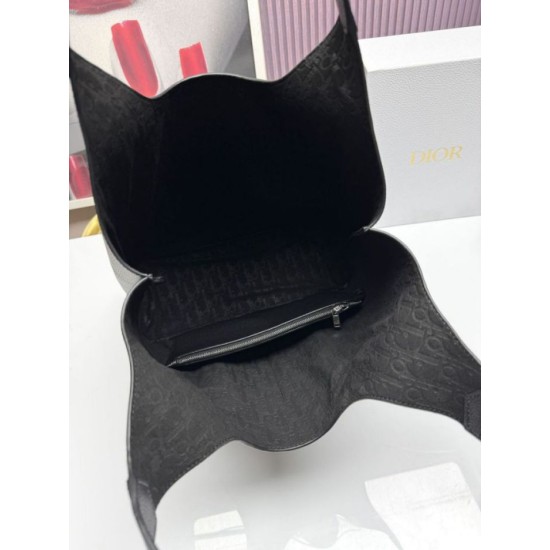 Repliche borsa tote Dior Privé Icons Uomo nera in pelle di vitello Imitazioni False Online