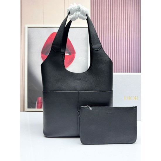 Repliche borsa tote Dior Privé Icons Uomo nera in pelle di vitello Imitazioni False Online