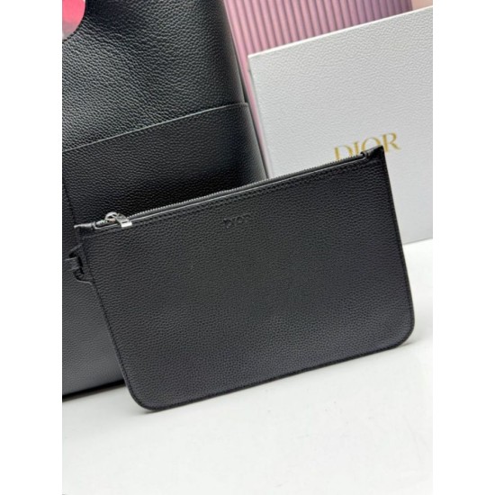 Repliche borsa tote Dior Privé Icons Uomo nera in pelle di vitello Imitazioni False Online