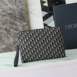 Repliche pochette Dior A4 cerniera borsa Dior Oblique nera Imitazioni False Online