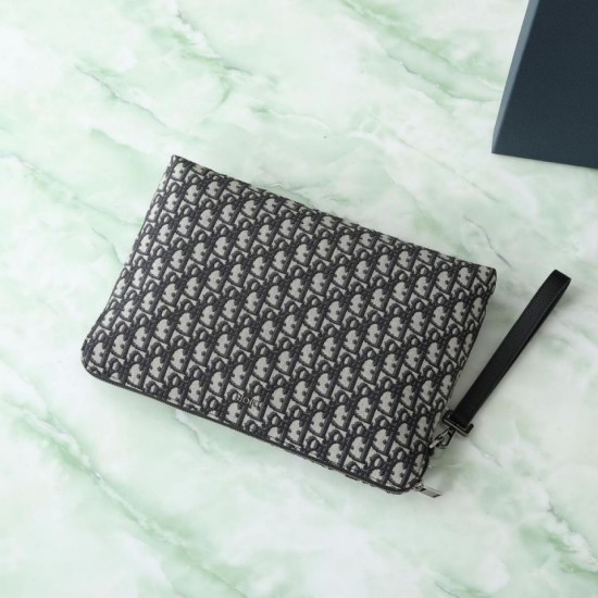 Repliche pochette Dior A4 cerniera borsa Dior Oblique nera Imitazioni False Online