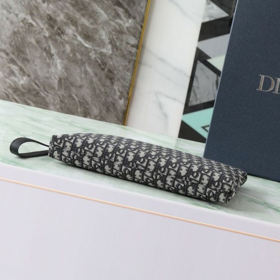 Repliche pochette Dior A4 cerniera borsa Dior Oblique nera Imitazioni False Online
