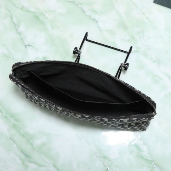 Repliche pochette Dior A4 cerniera borsa Dior Oblique nera Imitazioni False Online