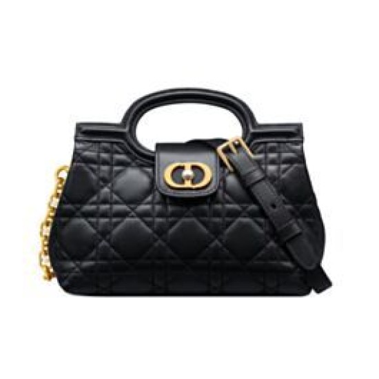 Repliche Mini borsa a mano Dior Jolie Cannage S3123 Nero Imitazioni False Online