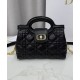 Repliche Mini borsa a mano Dior Jolie Cannage S3123 Nero Imitazioni False Online