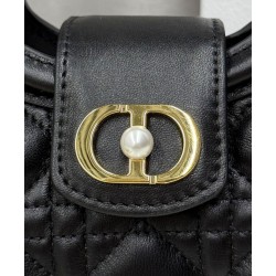 Repliche Mini borsa a mano Dior Jolie Cannage S3123 Nero Imitazioni False Online
