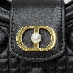 Repliche Mini borsa a mano Dior Jolie Cannage S3123 Nero Imitazioni False Online