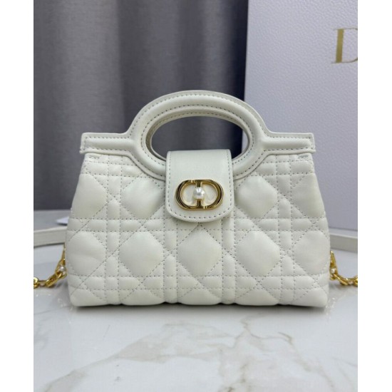 Repliche Mini borsa a mano Dior Jolie Cannage S3123 Beige Imitazioni False Online