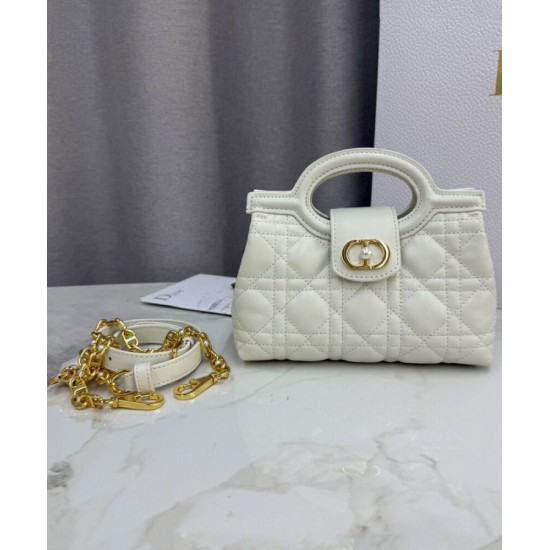 Repliche Mini borsa a mano Dior Jolie Cannage S3123 Beige Imitazioni False Online