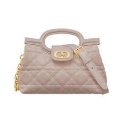 Repliche Mini borsa a mano Dior Jolie Cannage S3123 Rosa Imitazioni False Online