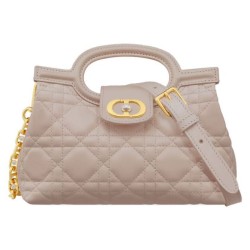 Repliche Mini borsa a mano Dior Jolie Cannage S3123 Rosa Imitazioni False Online