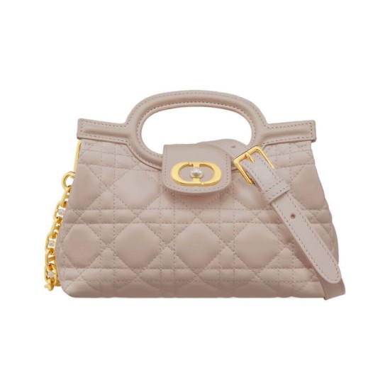 Repliche Mini borsa a mano Dior Jolie Cannage S3123 Rosa Imitazioni False Online
