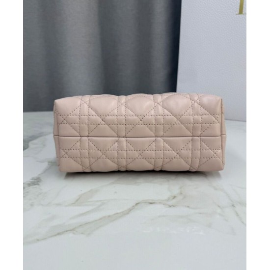 Repliche Mini borsa a mano Dior Jolie Cannage S3123 Rosa Imitazioni False Online