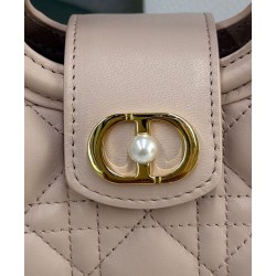 Repliche Mini borsa a mano Dior Jolie Cannage S3123 Rosa Imitazioni False Online