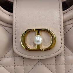 Repliche Mini borsa a mano Dior Jolie Cannage S3123 Rosa Imitazioni False Online