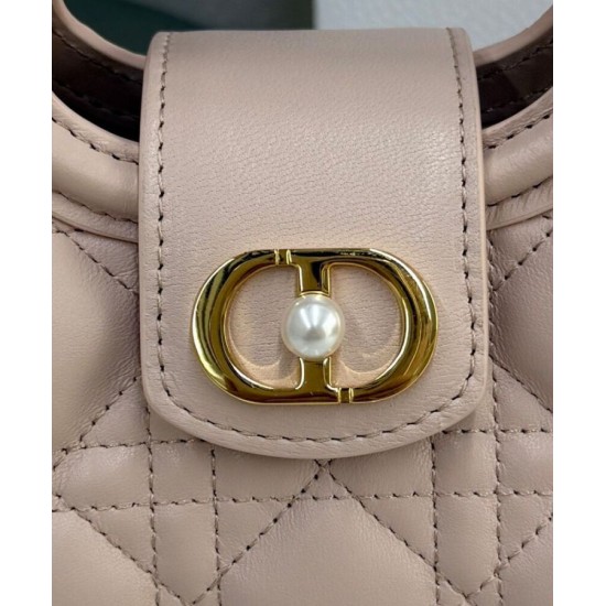 Repliche Mini borsa a mano Dior Jolie Cannage S3123 Rosa Imitazioni False Online