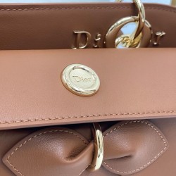Repliche Dior CD 26SS Borsa tote con fiocco color caffè Imitazioni False Online