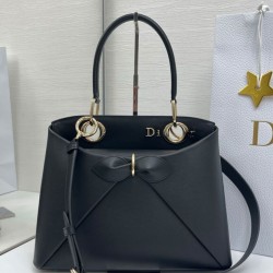 Repliche Borsa tote Dior CD 26SS con fiocco Nero Imitazioni False Online