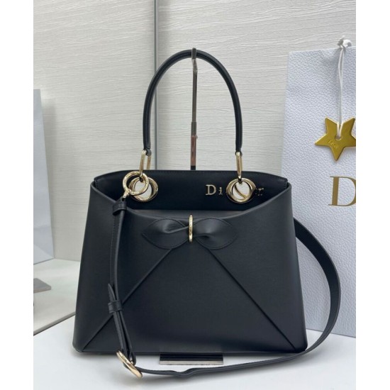 Repliche Borsa tote Dior CD 26SS con fiocco Nero Imitazioni False Online