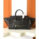 Repliche Borsa tote a spalla media Luggage Celine morbida pelle di agnello lucida nera Imitazioni False Online