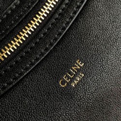 Repliche Borsa tote a spalla media Luggage Celine morbida pelle di agnello lucida nera Imitazioni False Online