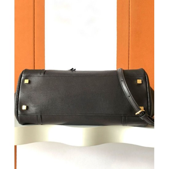 Repliche Borsa tote a spalla media Luggage Celine morbida pelle di agnello lucida nera Imitazioni False Online