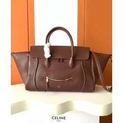 Repliche Borsa tote a spalla media Luggage Celine morbida pelle di agnello lucida malva Imitazioni False Online