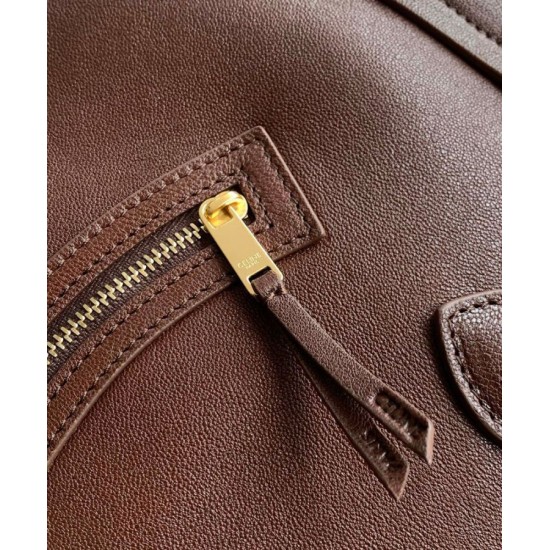 Repliche Borsa tote a spalla media Luggage Celine morbida pelle di agnello lucida malva Imitazioni False Online