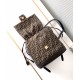 Repliche Zaino con coulisse in tessuto jacquard FF Fendi 8BZ057 Caffè Imitazioni False Online