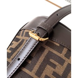 Repliche Zaino con coulisse in tessuto jacquard FF Fendi 8BZ057 Caffè Imitazioni False Online