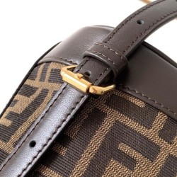 Repliche Zaino con coulisse in tessuto jacquard FF Fendi 8BZ057 Caffè Imitazioni False Online