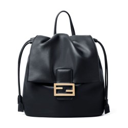 Repliche Zaino con coulisse da donna Fendi Cappuccino Vintage Nero Imitazioni False Online
