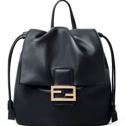 Repliche Zaino con coulisse da donna Fendi Cappuccino Vintage Nero Imitazioni False Online