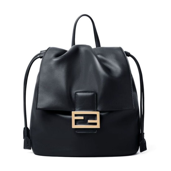Repliche Zaino con coulisse da donna Fendi Cappuccino Vintage Nero Imitazioni False Online