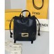 Repliche Zaino con coulisse da donna Fendi Cappuccino Vintage Nero Imitazioni False Online