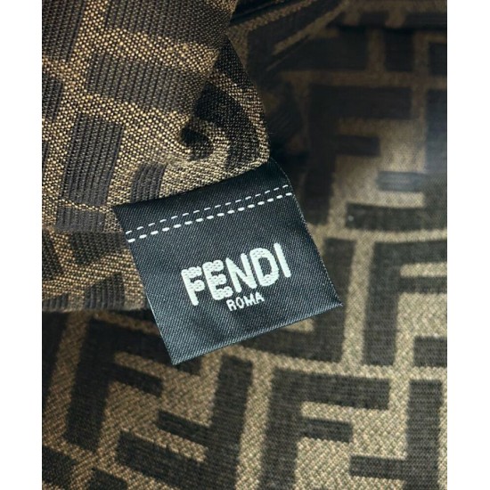 Repliche Zaino con coulisse da donna Fendi Cappuccino Vintage Nero Imitazioni False Online