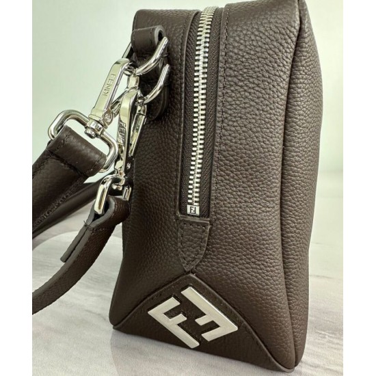 Repliche Borsa a tracolla Fendi Lui Media/Grande 7VA667 Caffè Imitazioni False Online