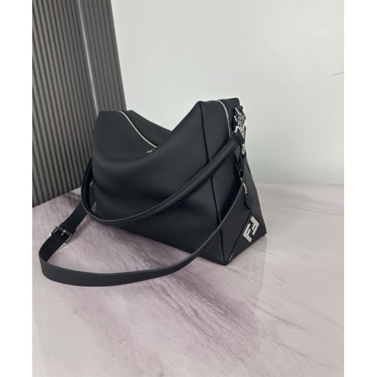 Repliche Borsa a tracolla Fendi Lui Media/Grande 7VA667 Nero Imitazioni False Online