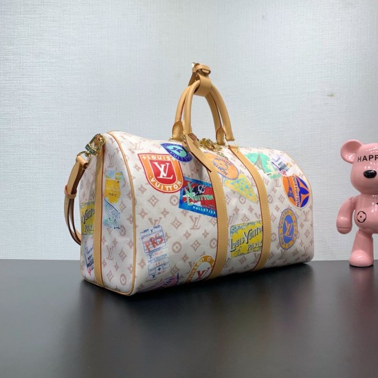 Repliche Perfette M14736 Borsa da viaggio LV Keepall Bandoulière 45 Monogram Dune Imitazioni False Online