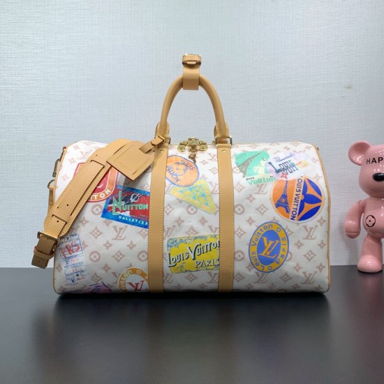 Repliche Perfette M14736 Borsa da viaggio LV Keepall Bandoulière 45 Monogram Dune Imitazioni False Online