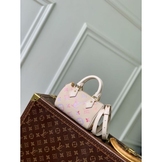 Repliche Perfette LV M25591 Borsa Nano Speedy in delicati colori da sogno Imitazioni False Online