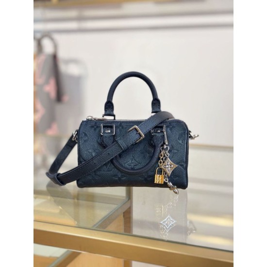 Repliche Perfette LV Nano Speedy Handbag M26510 Blu scuro Imitazioni False Online