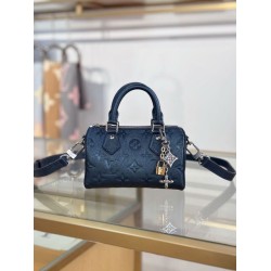 Repliche Perfette LV Nano Speedy Handbag M26510 Blu scuro Imitazioni False Online