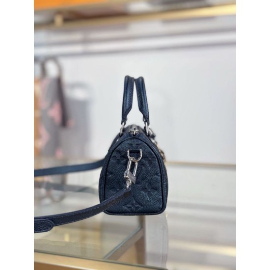 Repliche Perfette LV Nano Speedy Handbag M26510 Blu scuro Imitazioni False Online