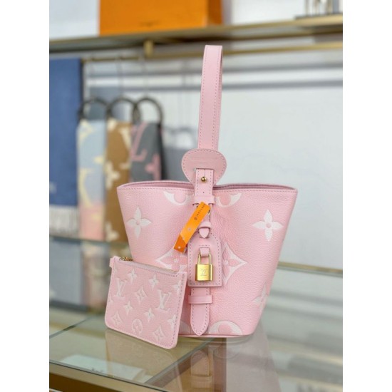 Repliche Perfette LV ALL IN BB Tote Bag bicolore M14356 Rosa Imitazioni False Online