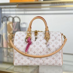 Repliche Perfette LV Speedy Soft 30 Lucky Bag M15108 Bianco bicolore Imitazioni False Online