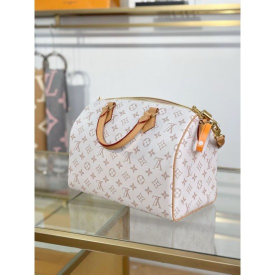 Repliche Perfette LV Speedy Soft 30 Lucky Bag M15108 Bianco bicolore Imitazioni False Online
